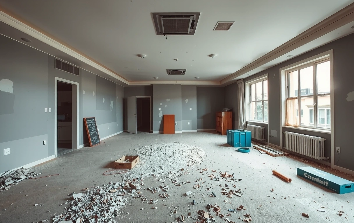 Antes de la limpieza post-obra